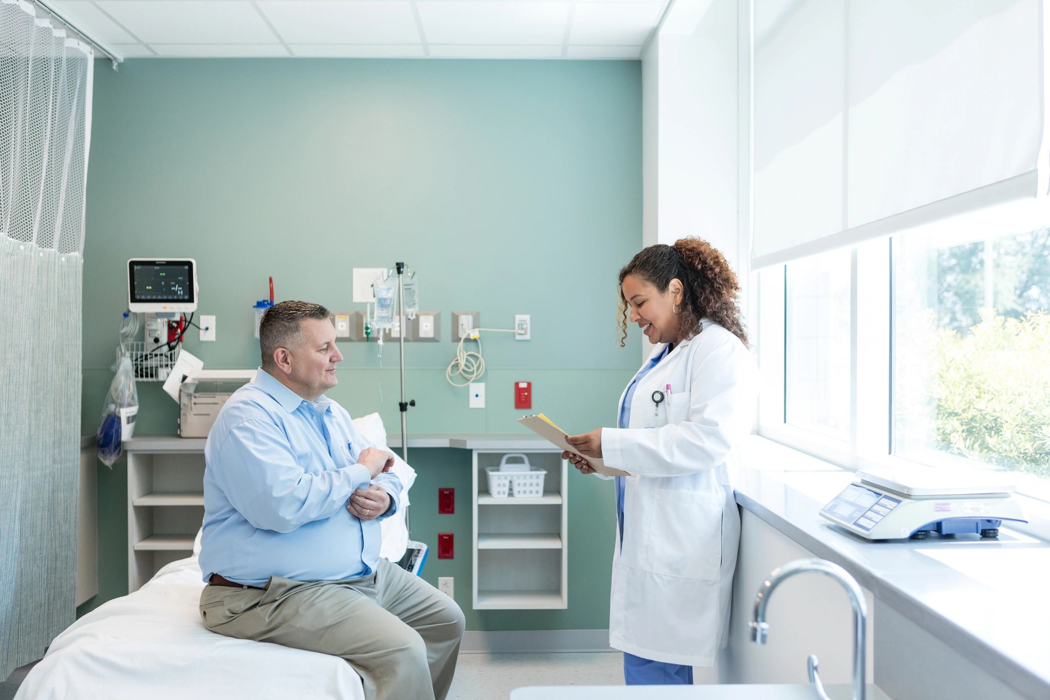 Physician reviewing a patient's medical history