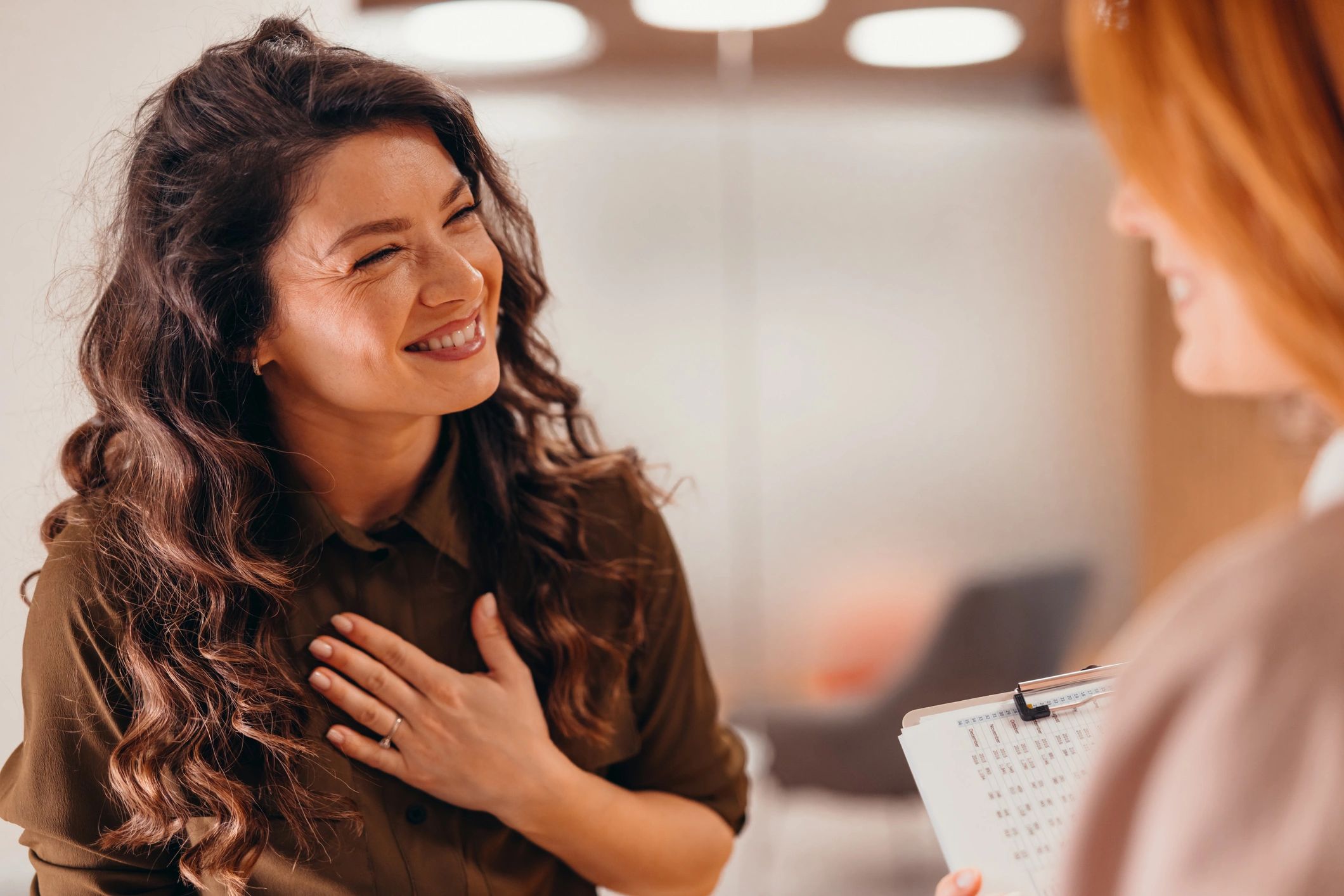 Patient receiving calm, supportive guidance