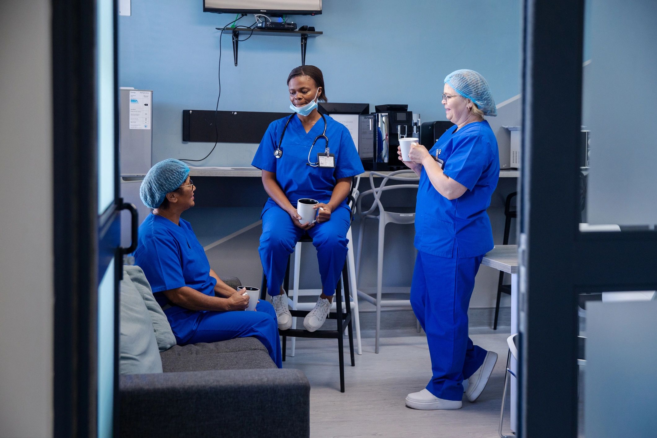 Care coordinators collaborating between patient updates